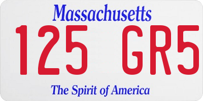 MA license plate 125GR5