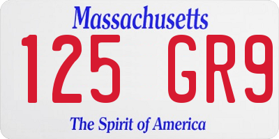MA license plate 125GR9