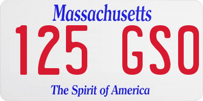 MA license plate 125GS0