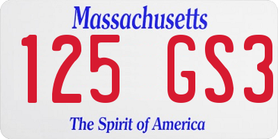 MA license plate 125GS3