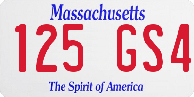 MA license plate 125GS4