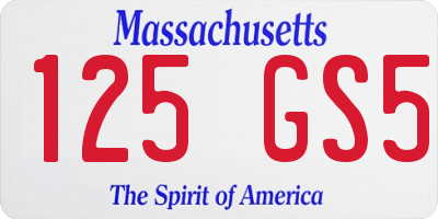 MA license plate 125GS5