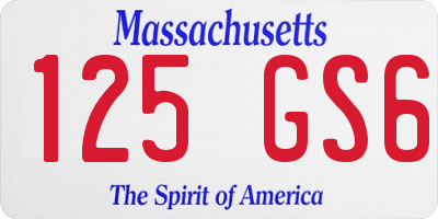 MA license plate 125GS6