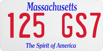 MA license plate 125GS7