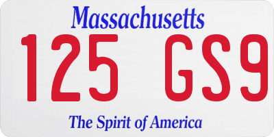 MA license plate 125GS9