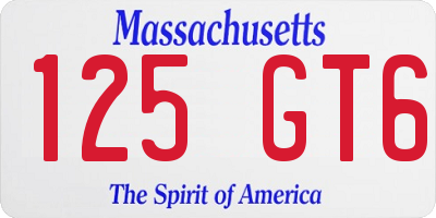 MA license plate 125GT6