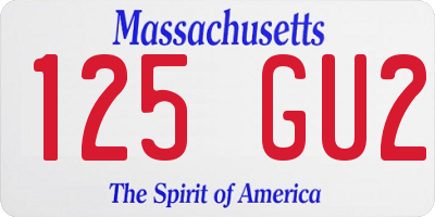 MA license plate 125GU2