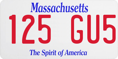 MA license plate 125GU5