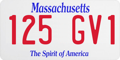 MA license plate 125GV1