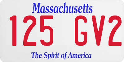 MA license plate 125GV2