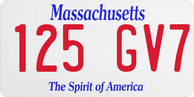 MA license plate 125GV7