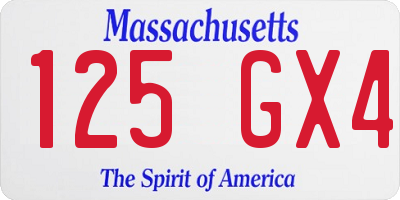 MA license plate 125GX4