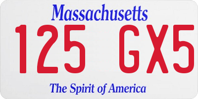 MA license plate 125GX5