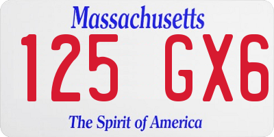 MA license plate 125GX6