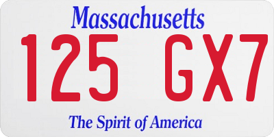 MA license plate 125GX7