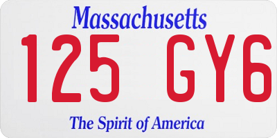 MA license plate 125GY6