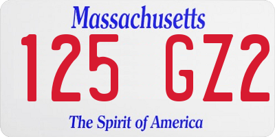 MA license plate 125GZ2