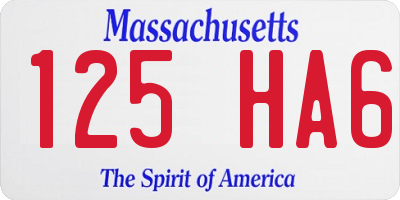 MA license plate 125HA6