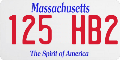 MA license plate 125HB2