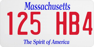 MA license plate 125HB4