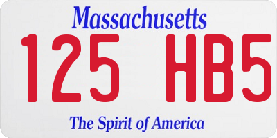 MA license plate 125HB5