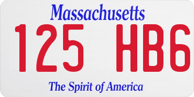 MA license plate 125HB6