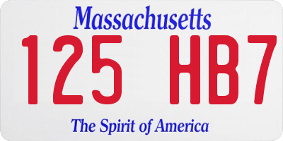 MA license plate 125HB7