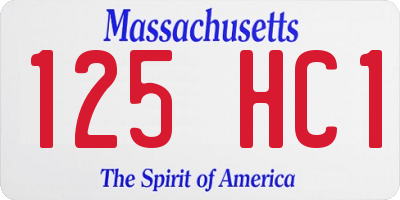 MA license plate 125HC1