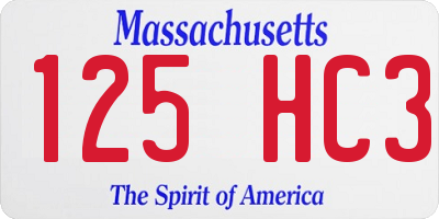 MA license plate 125HC3