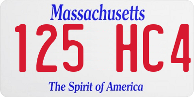 MA license plate 125HC4