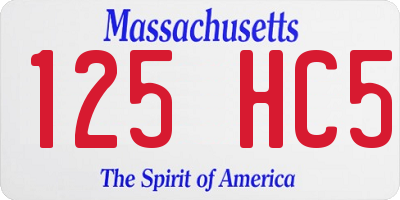 MA license plate 125HC5