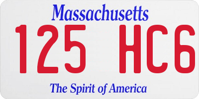 MA license plate 125HC6