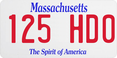 MA license plate 125HD0
