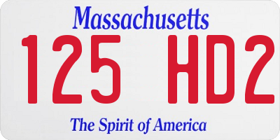 MA license plate 125HD2