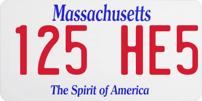 MA license plate 125HE5