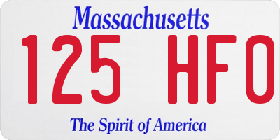 MA license plate 125HF0