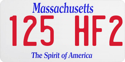 MA license plate 125HF2