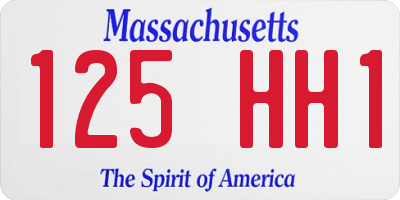 MA license plate 125HH1