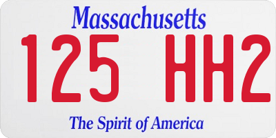 MA license plate 125HH2