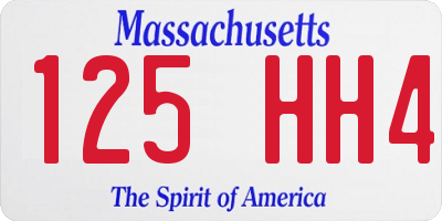 MA license plate 125HH4