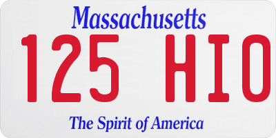 MA license plate 125HI0