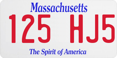 MA license plate 125HJ5