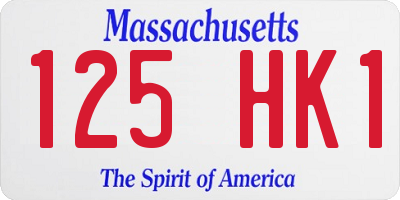 MA license plate 125HK1