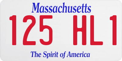 MA license plate 125HL1