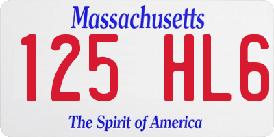 MA license plate 125HL6
