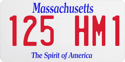 MA license plate 125HM1