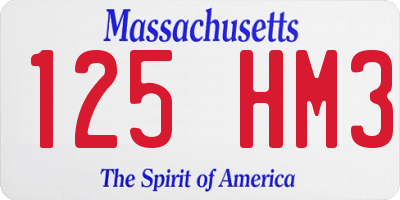 MA license plate 125HM3