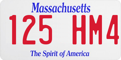 MA license plate 125HM4