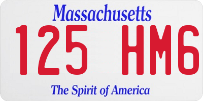MA license plate 125HM6