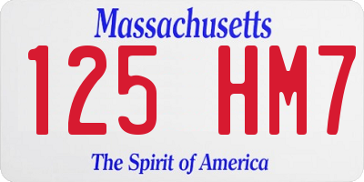 MA license plate 125HM7